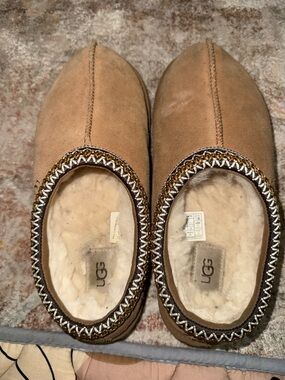 UGG Chestnut/Tan Suede Shearling Slip-Ons